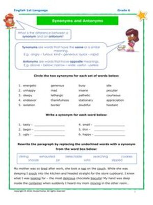cover image of Grade 6 English: Synonyms, Antonyms and Soundalikes
